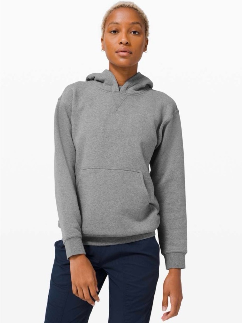 Lululemon All Yours Hoodie Heathered Grey Size 4 Pullover Sweatshirt LW3DVBS